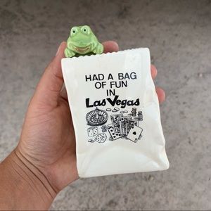Vintage Las Vegas Frog Ceramic Coin Bank